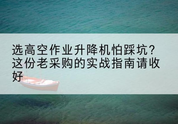 佳县高空作业升降机厂家推荐-选高空作业升降机怕踩坑？这份老采购的实战指南请收好